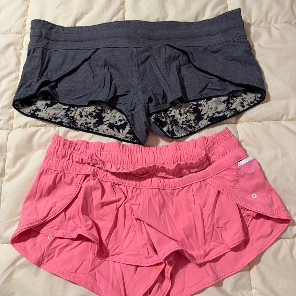 2 Lululemon reversible Pink and Gray Women's Swim / Water Shorts